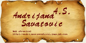 Andrijana Savatović vizit kartica